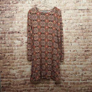 Loveappella Dress Red Blue Tan Black Size Small